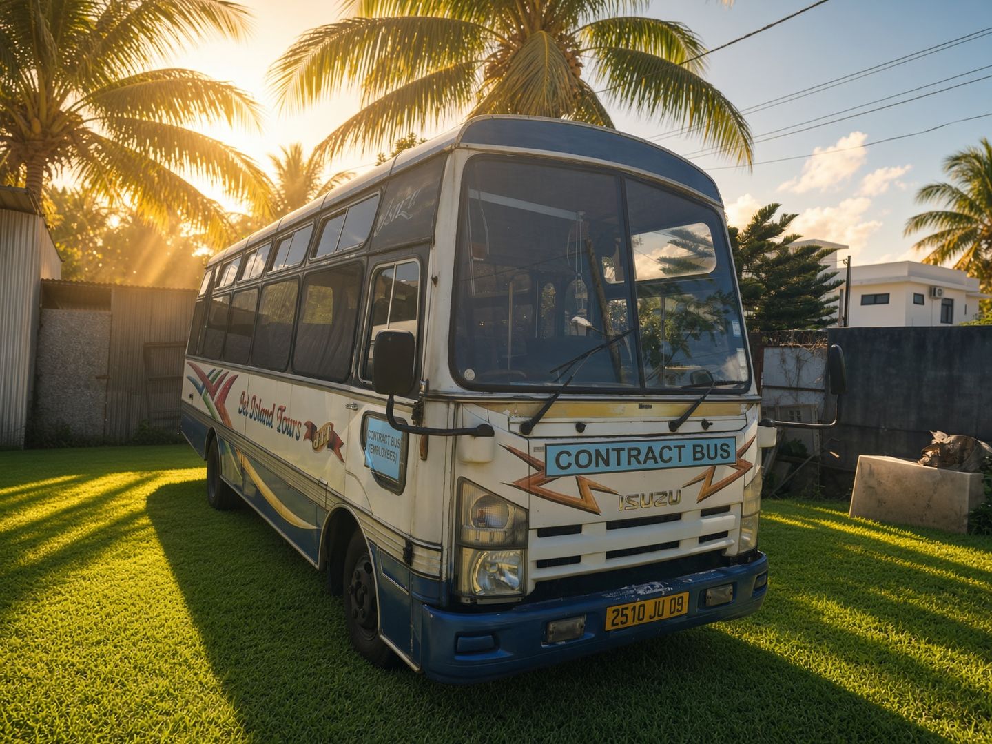 Isuzu bus in Jet Island Tours livery
